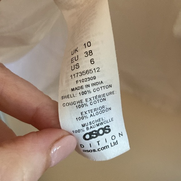 NWOT ASOS DESIGN v neck crochet top with frill sleeve and peplum hem size US 6 - Picture 10 of 10